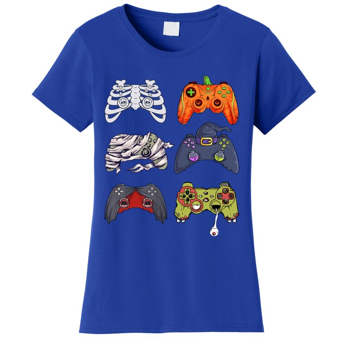 Halloween Skeleton Zombie Gaming Controllers Mummy Cute Gift Women's T-Shirt