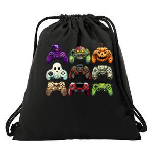 Halloween Skeleton Zombie Gaming Controllers Mummy Boy Kids Drawstring Bag