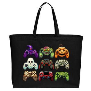 Halloween Skeleton Zombie Gaming Controllers Mummy Boy Kids Cotton Canvas Jumbo Tote