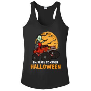 Halloween Skeleton Zombie Riding Monster Truck Vampire Gift Ladies PosiCharge Competitor Racerback Tank