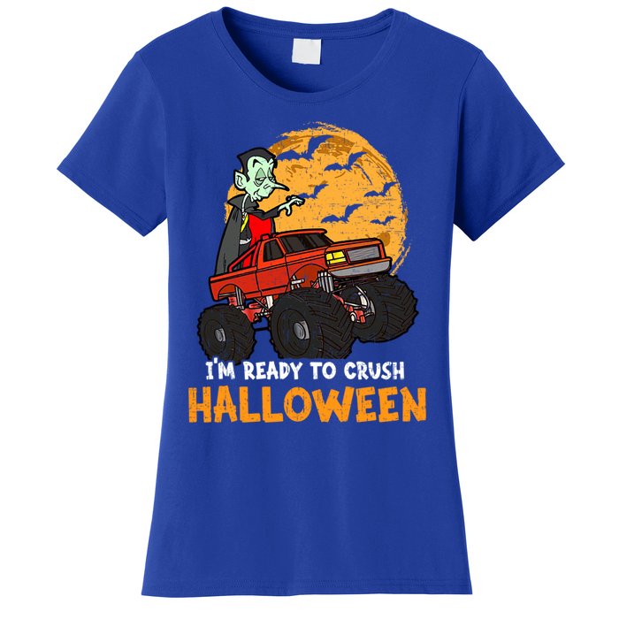 Halloween Skeleton Zombie Riding Monster Truck Vampire Gift Women's T-Shirt