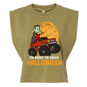 Halloween Skeleton Zombie Riding Monster Truck Vampire Gift Garment-Dyed Women's Muscle Tee