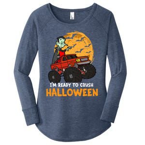 Halloween Skeleton Zombie Riding Monster Truck Vampire Gift Women's Perfect Tri Tunic Long Sleeve Shirt