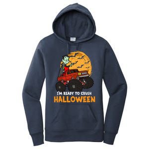 Halloween Skeleton Zombie Riding Monster Truck Vampire Gift Women's Pullover Hoodie