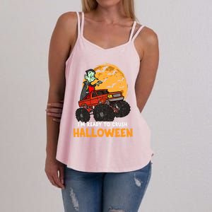 Halloween Skeleton Zombie Riding Monster Truck Vampire Gift Women's Strappy Tank