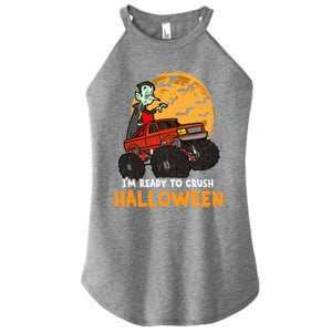 Halloween Skeleton Zombie Riding Monster Truck Vampire Gift Women's Perfect Tri Rocker Tank