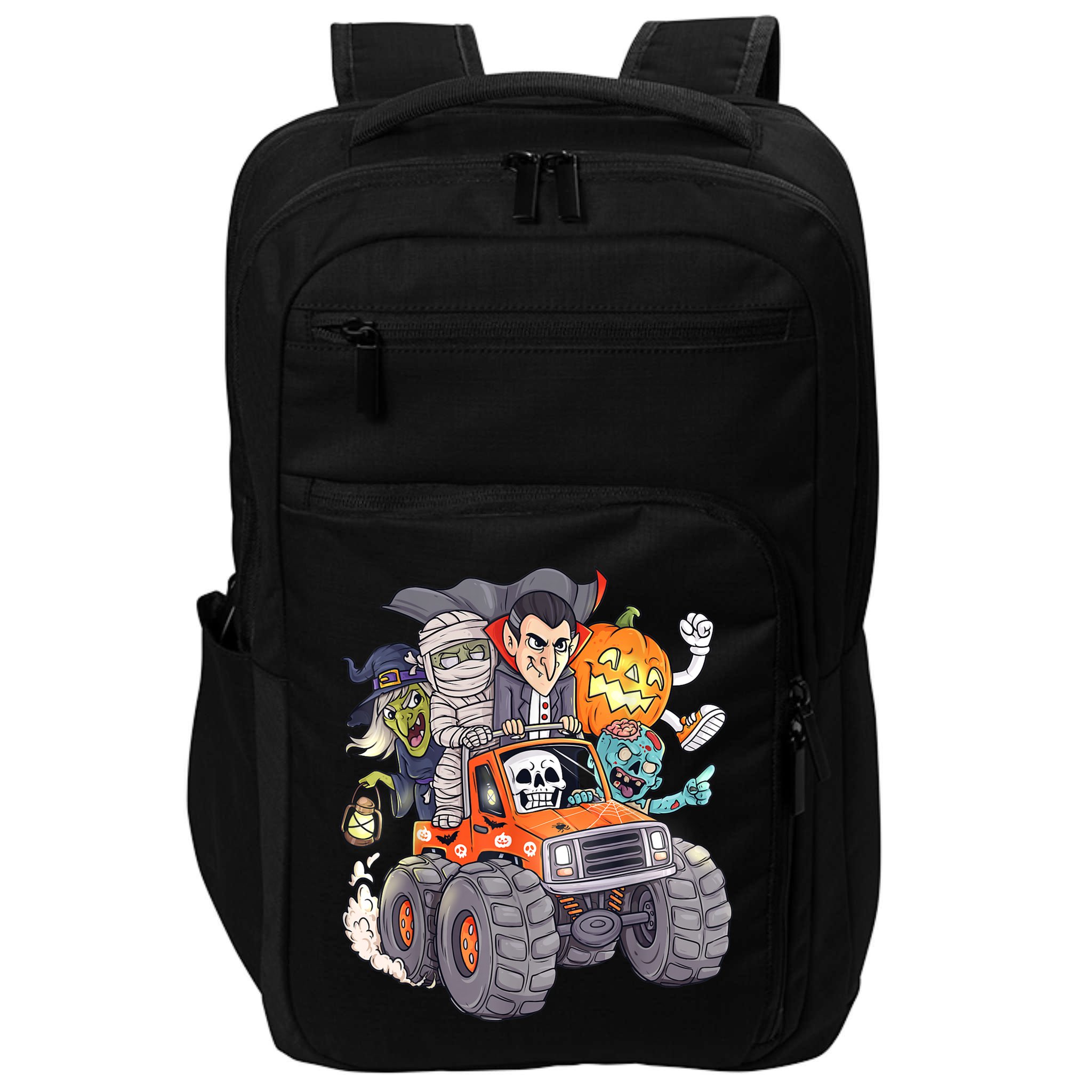 Halloween Skeleton Zombie Monster Truck Vampire Boys Impact Tech Backpack