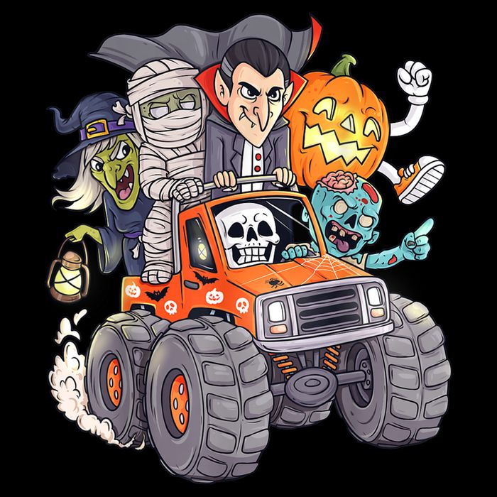 Halloween Skeleton Zombie Monster Truck Vampire Boys Impact Tech Backpack