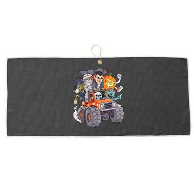 Halloween Skeleton Zombie Monster Truck Vampire Boys Large Microfiber Waffle Golf Towel