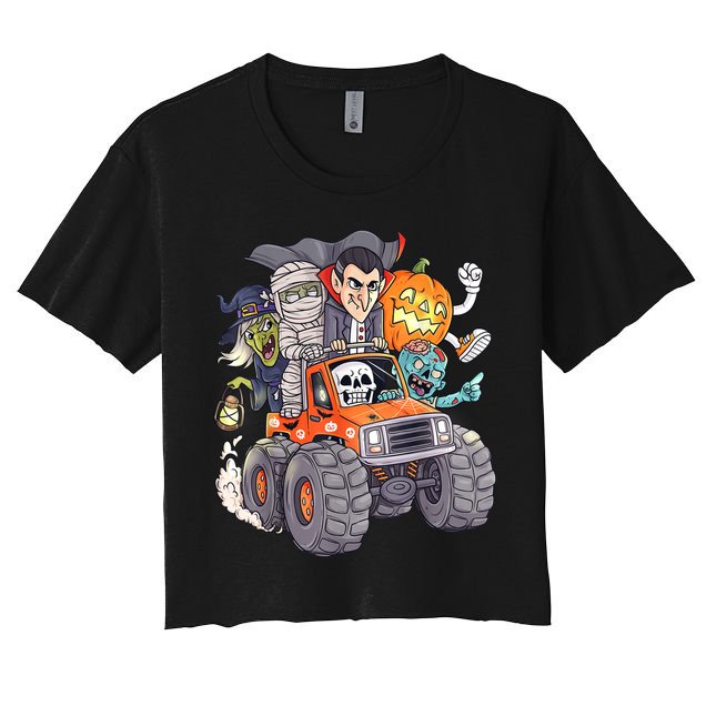 Halloween Skeleton Zombie Monster Truck Vampire Boys Crop Top