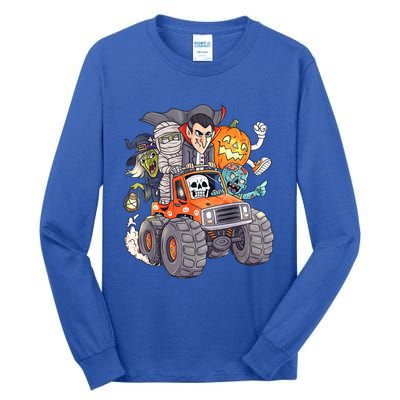 Halloween Skeleton Zombie Monster Truck Vampire Boys Tall Long Sleeve T-Shirt