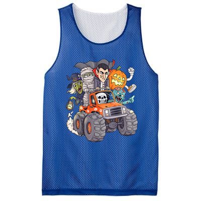 Halloween Skeleton Zombie Monster Truck Vampire Boys Mesh Reversible Basketball Jersey Tank