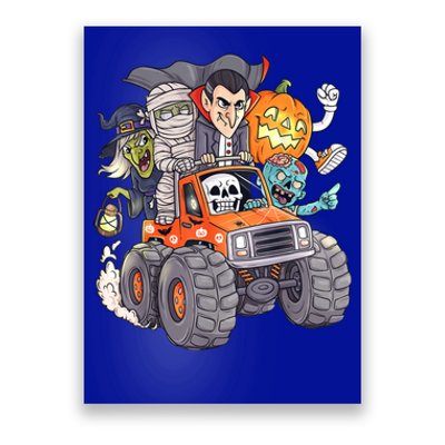 Halloween Skeleton Zombie Monster Truck Vampire Boys Poster