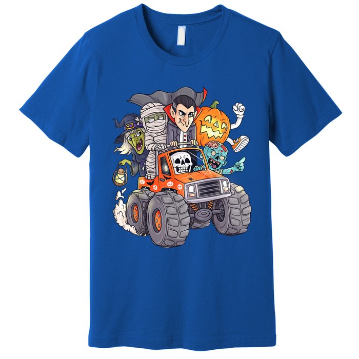 Halloween Skeleton Zombie Monster Truck Vampire Boys Premium T-Shirt