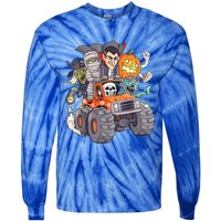 Halloween Skeleton Zombie Monster Truck Vampire Boys Tie-Dye Long Sleeve Shirt