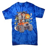 Halloween Skeleton Zombie Monster Truck Vampire Boys Tie-Dye T-Shirt