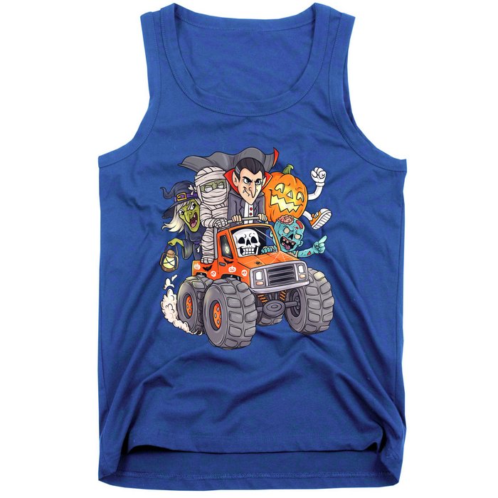 Halloween Skeleton Zombie Monster Truck Vampire Boys Tank Top