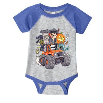 Halloween Skeleton Zombie Monster Truck Vampire Boys Infant Baby Jersey Bodysuit