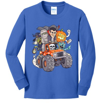 Halloween Skeleton Zombie Monster Truck Vampire Boys Kids Long Sleeve Shirt