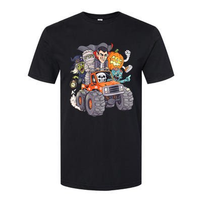 Halloween Skeleton Zombie Monster Truck Vampire Boys Softstyle CVC T-Shirt