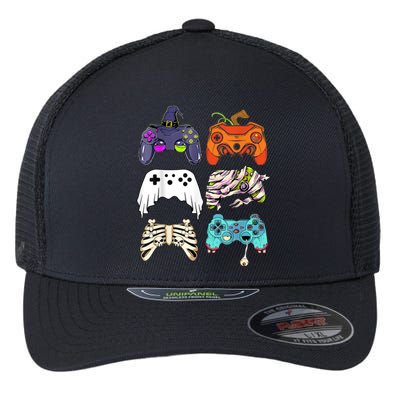 Halloween Skeleton Zombie Gaming Controllers Mummy Flexfit Unipanel Trucker Cap