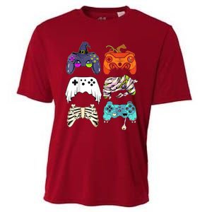 Halloween Skeleton Zombie Gaming Controllers Mummy Cooling Performance Crew T-Shirt