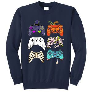 Halloween Skeleton Zombie Gaming Controllers Mummy Tall Sweatshirt