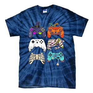 Halloween Skeleton Zombie Gaming Controllers Mummy Tie-Dye T-Shirt