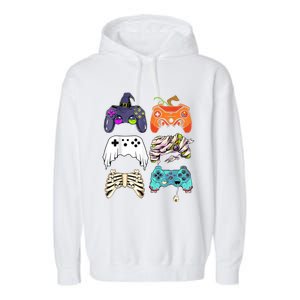 Halloween Skeleton Zombie Gaming Controllers Mummy Garment-Dyed Fleece Hoodie