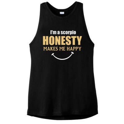 Honesty Scorpio Zodiac Facts Gift Ladies PosiCharge Tri-Blend Wicking Tank