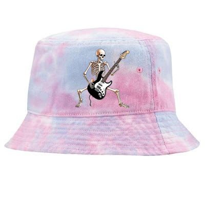 Skeleton Playing Guitar - Rock and Roll Band Graphic Tie-Dyed Bucket Hat