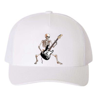 Skeleton Playing Guitar - Rock and Roll Band Graphic Yupoong Adult 5-Panel Trucker Hat