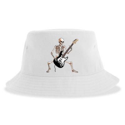 Skeleton Playing Guitar - Rock and Roll Band Graphic Sustainable Bucket Hat