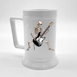 Skeleton Playing Guitar - Rock and Roll Band Graphic Beer Stein