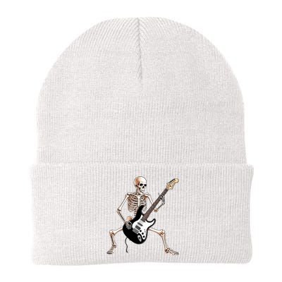 Skeleton Playing Guitar - Rock and Roll Band Graphic Knit Cap Winter Beanie