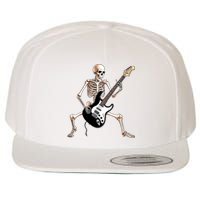 Skeleton Playing Guitar - Rock and Roll Band Graphic Wool Snapback Cap