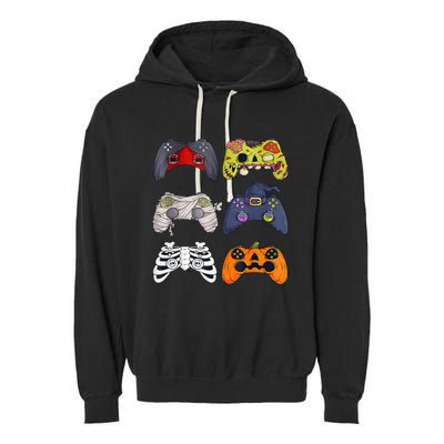 Halloween Skeleton Zombie Gaming Controllers Mummy Garment-Dyed Fleece Hoodie