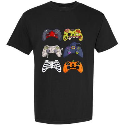 Halloween Skeleton Zombie Gaming Controllers Mummy Garment-Dyed Heavyweight T-Shirt