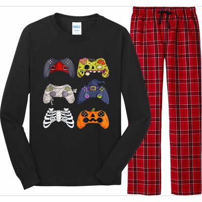 Halloween Skeleton Zombie Gaming Controllers Mummy Long Sleeve Pajama Set