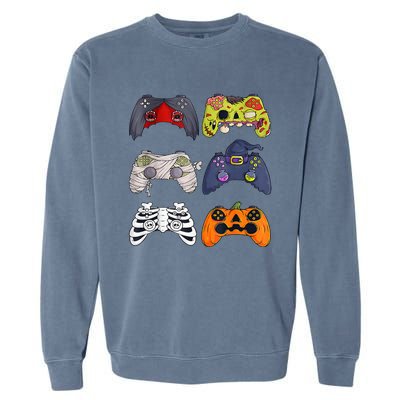 Halloween Skeleton Zombie Gaming Controllers Mummy Garment-Dyed Sweatshirt