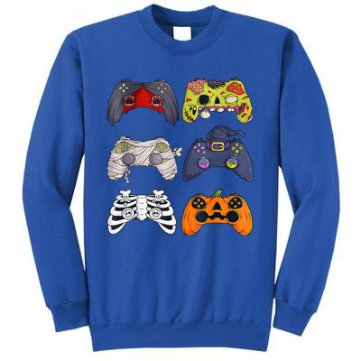 Halloween Skeleton Zombie Gaming Controllers Mummy Tall Sweatshirt