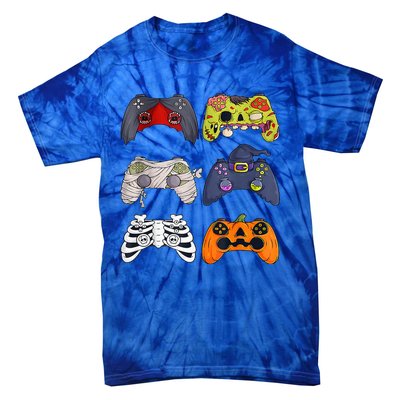 Halloween Skeleton Zombie Gaming Controllers Mummy Tie-Dye T-Shirt