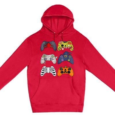 Halloween Skeleton Zombie Gaming Controllers Mummy Premium Pullover Hoodie