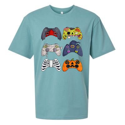 Halloween Skeleton Zombie Gaming Controllers Mummy Sueded Cloud Jersey T-Shirt