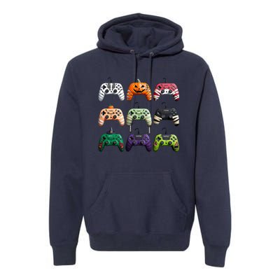 Halloween Skeleton Zombie Gamer Fun Design Premium Hoodie