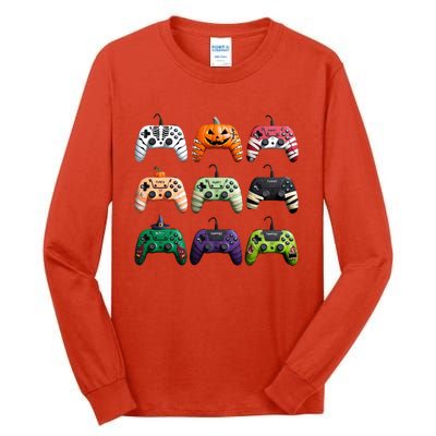 Halloween Skeleton Zombie Gamer Fun Design Tall Long Sleeve T-Shirt