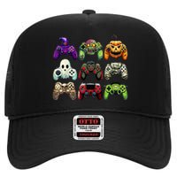 Halloween Skeleton Zombie Gaming Controllers Mummy High Crown Mesh Back Trucker Hat