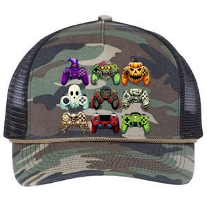 Halloween Skeleton Zombie Gaming Controllers Mummy Retro Rope Trucker Hat Cap