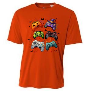 Halloween Skeleton Zombie Gaming Controllers Mummy Funny Gift Cooling Performance Crew T-Shirt