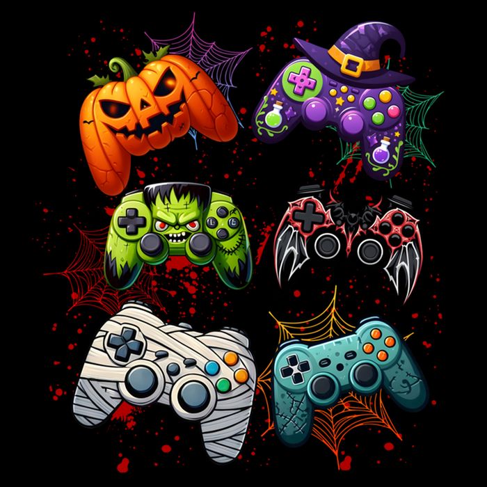 Halloween Skeleton Zombie Gaming Controllers Mummy Funny Gift Backpack